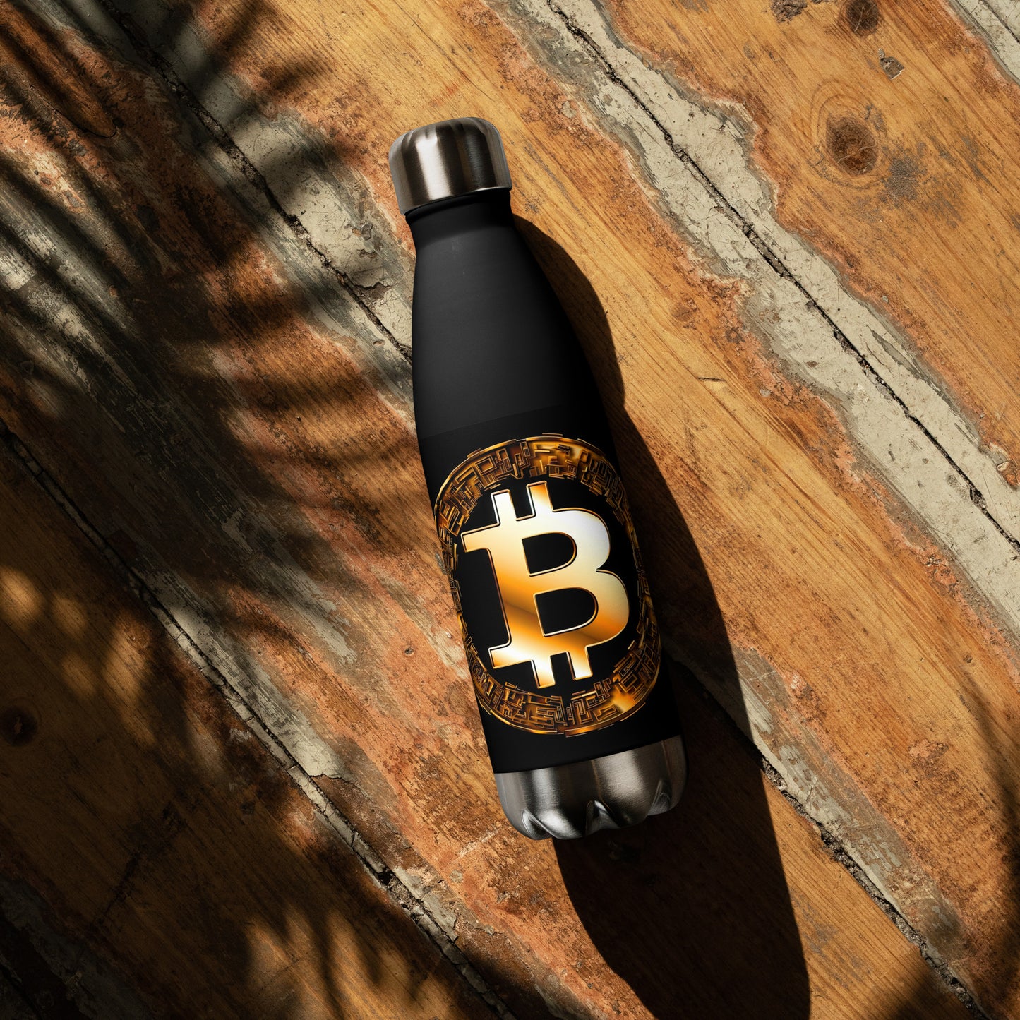 GoldSteel Stainless Steel Bitcoin Water Bottle