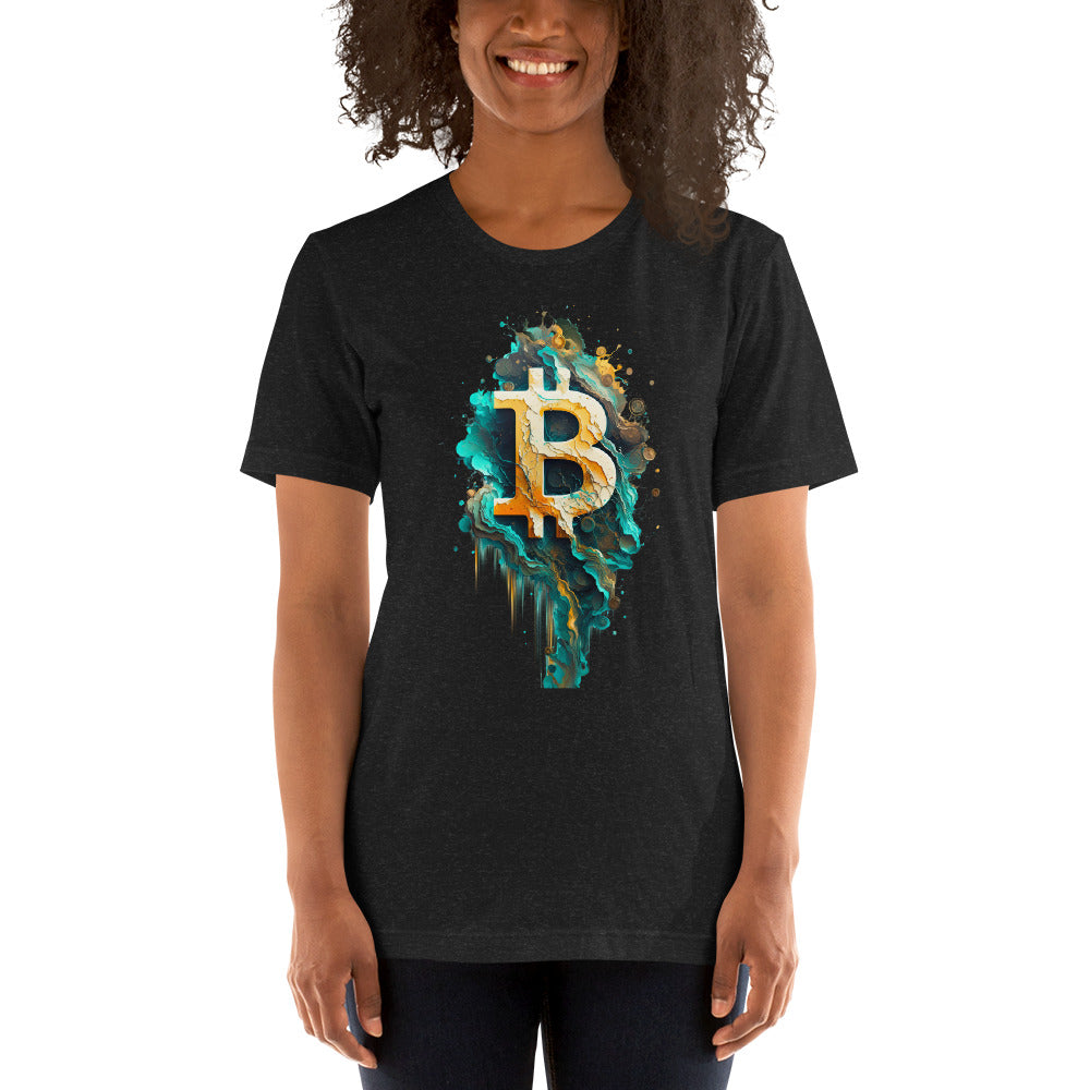 Women's Short Sleeve Bitcoin Abstraction T-Shirt