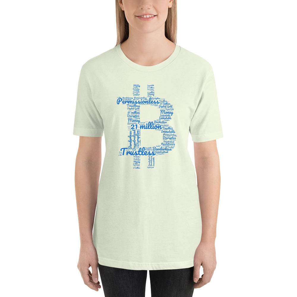 Women's Short Sleeve Bitcoin Blue ShapeCloud T-Shirt