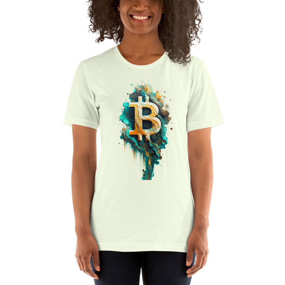 Women's Short Sleeve Bitcoin Abstraction T-Shirt