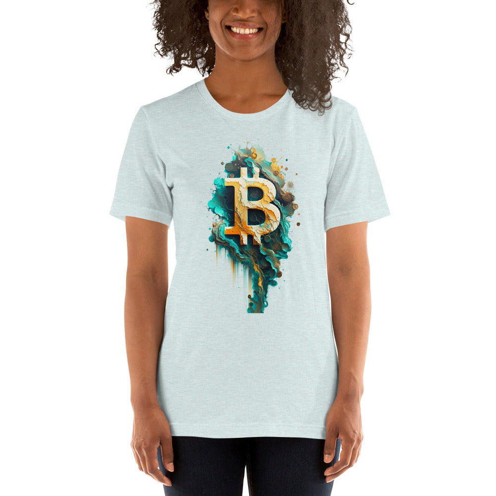 Women's Short Sleeve Bitcoin Abstraction T-Shirt