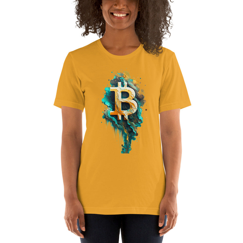 Women's Short Sleeve Bitcoin Abstraction T-Shirt