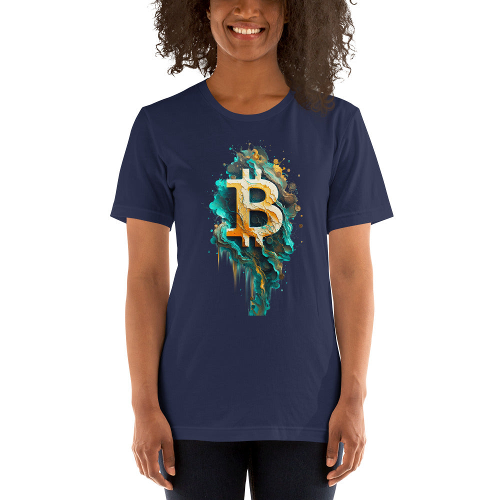 Women's Short Sleeve Bitcoin Abstraction T-Shirt