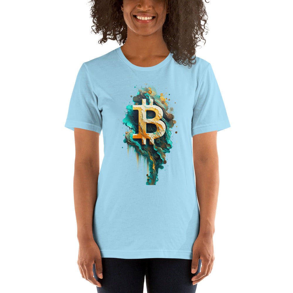 Women's Short Sleeve Bitcoin Abstraction T-Shirt