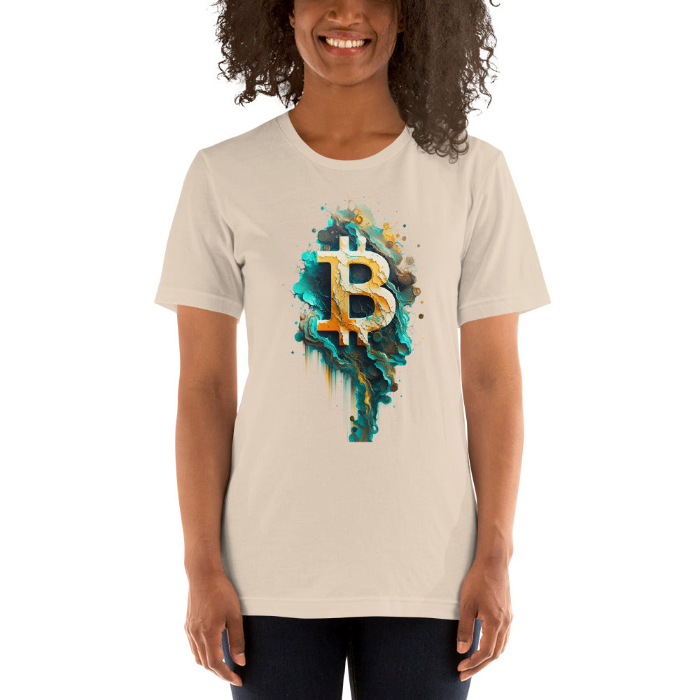 Women's Short Sleeve Bitcoin Abstraction T-Shirt