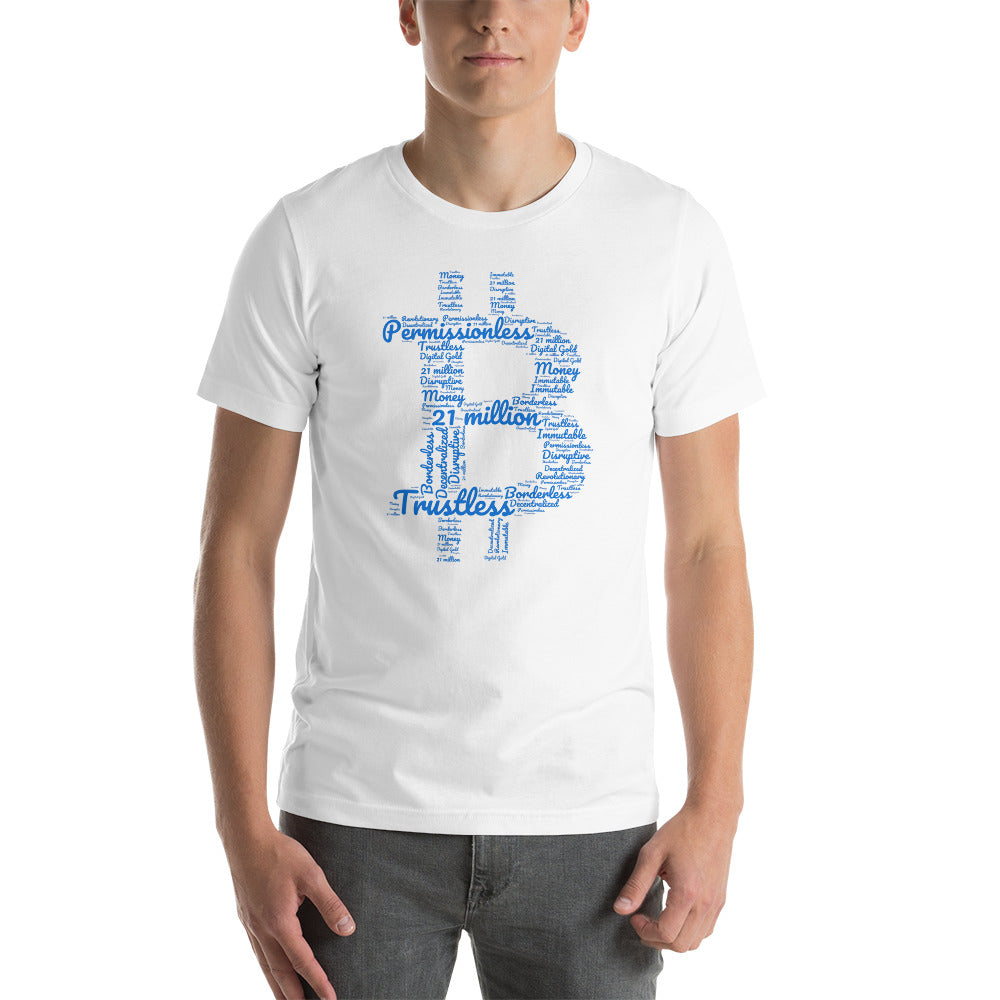 Men's Short Sleeve Bitcoin Blue ShapeCloud T-Shirt