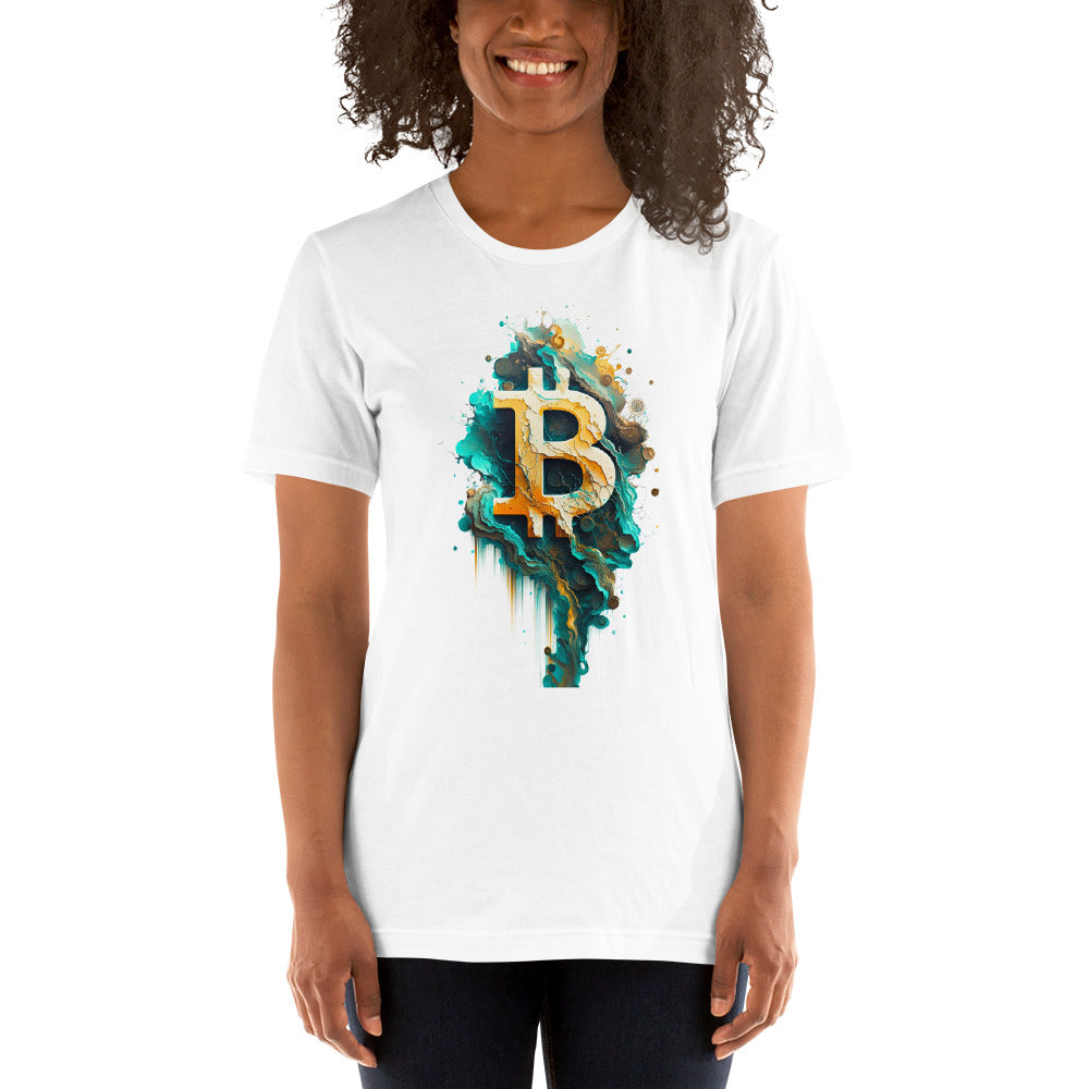 Women's Short Sleeve Bitcoin Abstraction T-Shirt