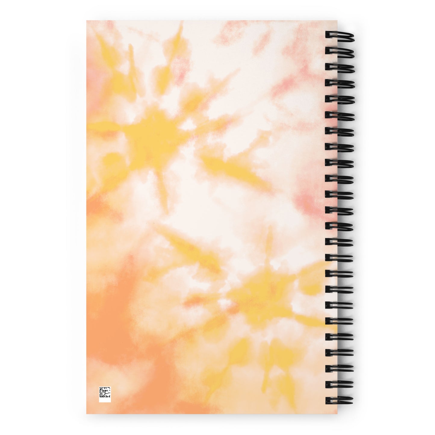 Back of spiral notebook with light coloring to match the front design