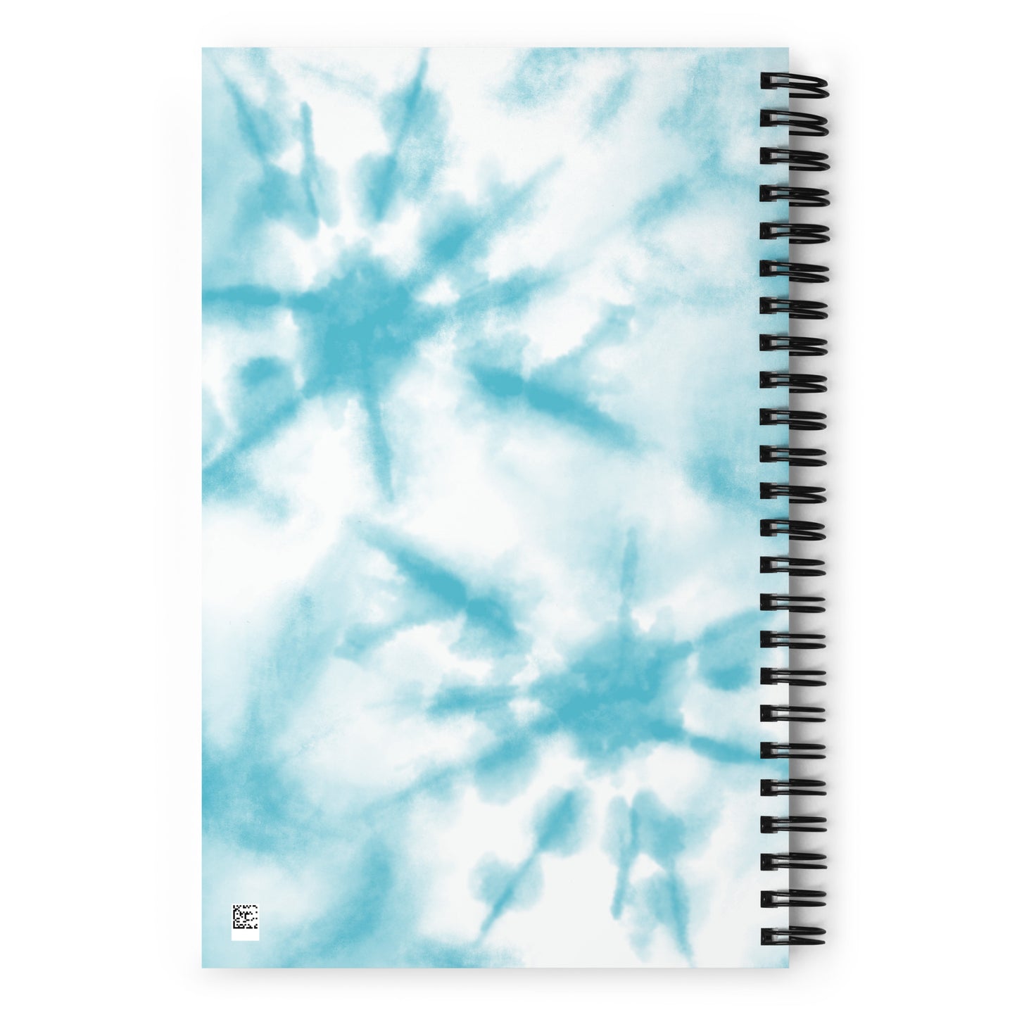 Back of spiral notebook with light coloring to match the front design