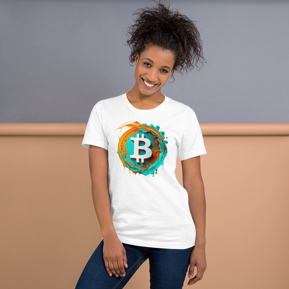 Women's Bit-Orange Teal Bitcoin T-Shirt