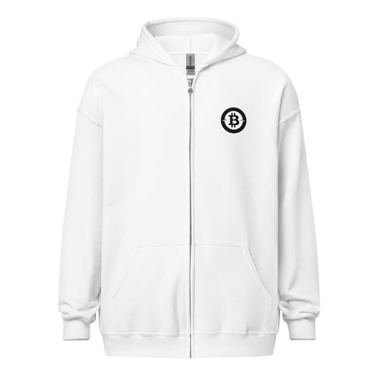 Men's Heavy Blend Minimalist Bitcoin Zip Hoodie